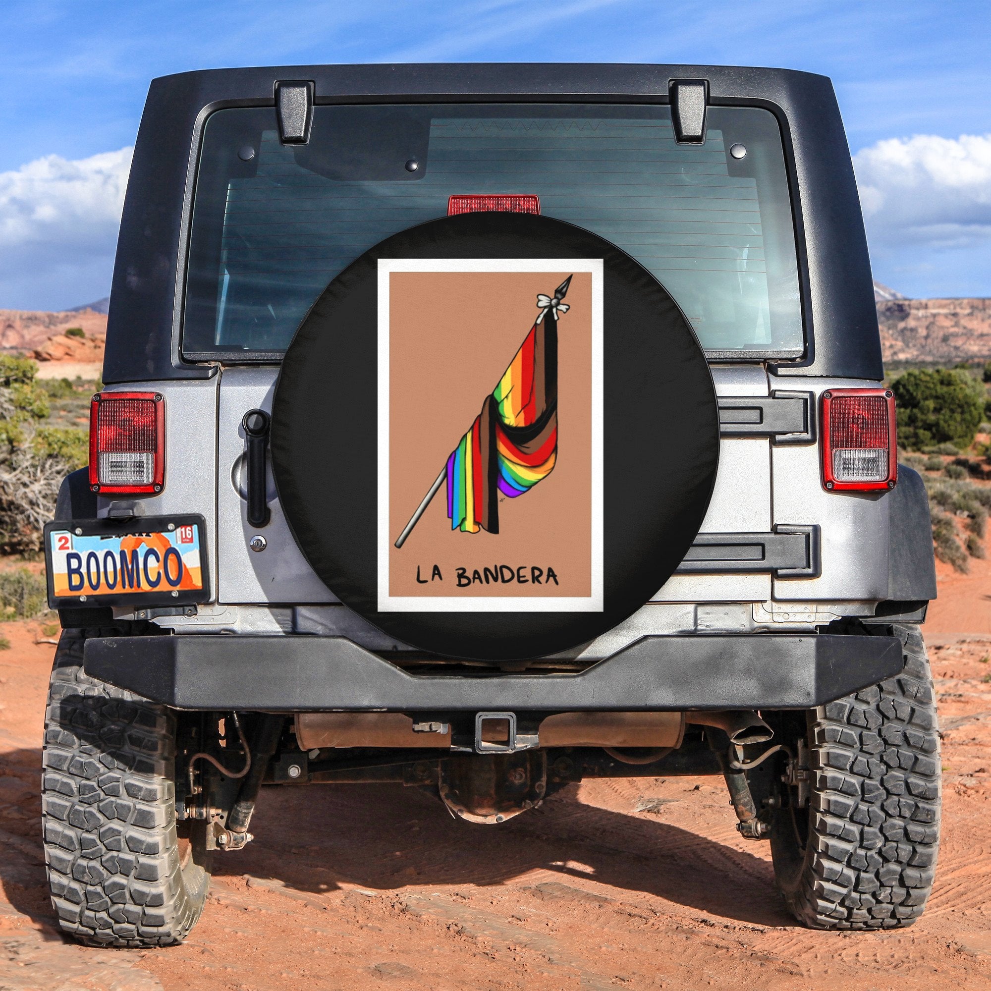 LGBT Tire Covers - Loteria Bandera Pride Spare Tire Cover NO.52 LT8 - Wonder Print Shop