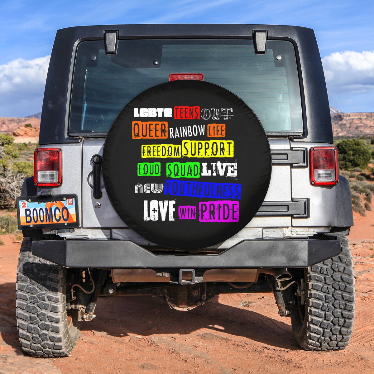 LGBT Tire Covers - LGBTQ Teens Loud Rainbow Spare Tire Cover NO.53 LT8 - Wonder Print Shop