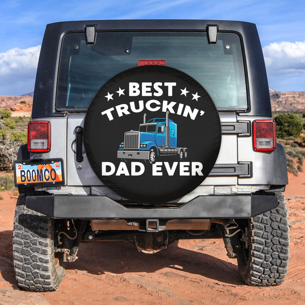 Father's Day Tire Covers - Best Trucking Dad Ever Spare Tire Cover NO.117 LT8 - Wonder Print Shop