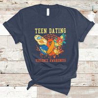 Spread Teen Dating Violence Awareness Orange Butterfly T-Shirt - Wonder Print Shop