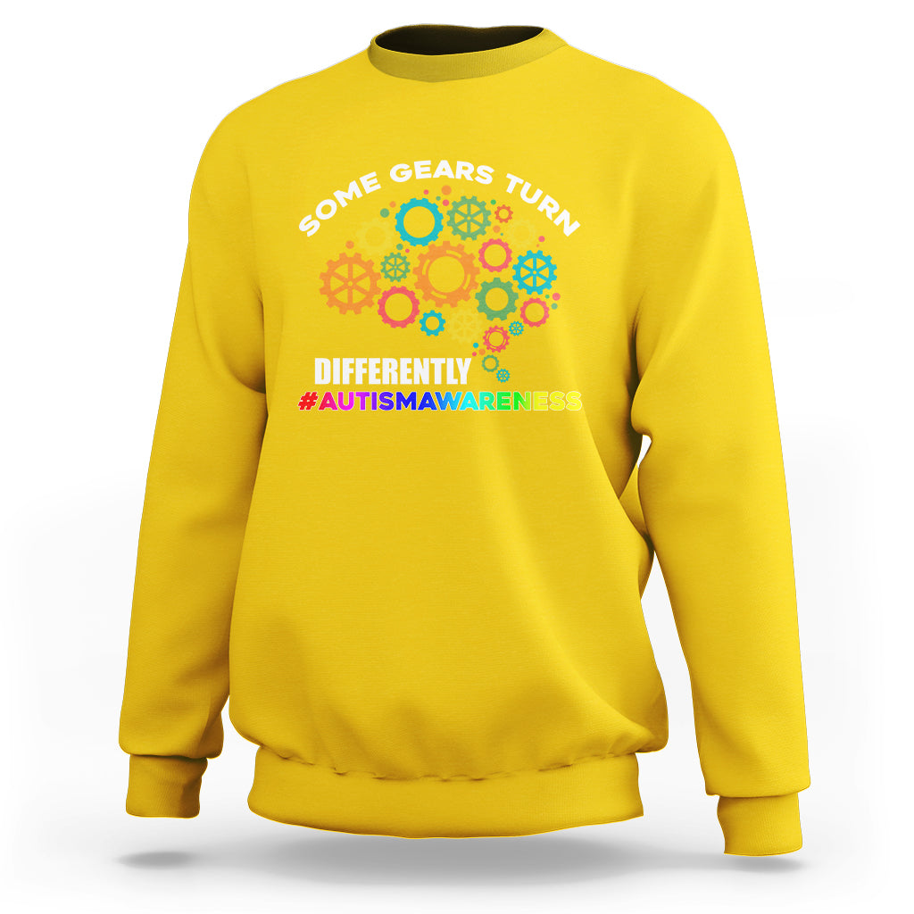 Some Gears Turn Differently Autism Awareness Acceptance Sweatshirt - Wonder Print Shop