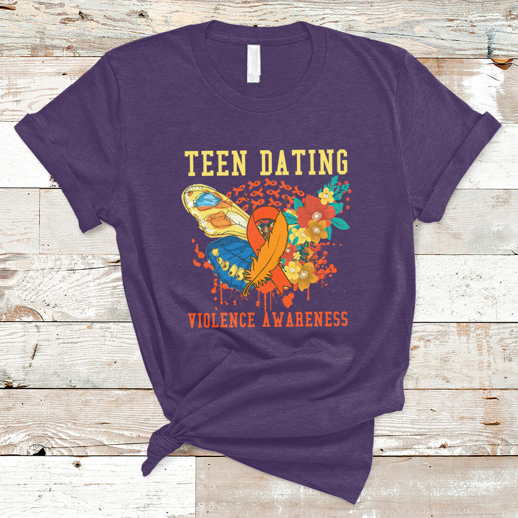 Spread Teen Dating Violence Awareness Orange Butterfly T-Shirt - Wonder Print Shop