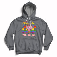 Charcoal hoodie with cowboy heart Valentine graphic and colorful Howdy text