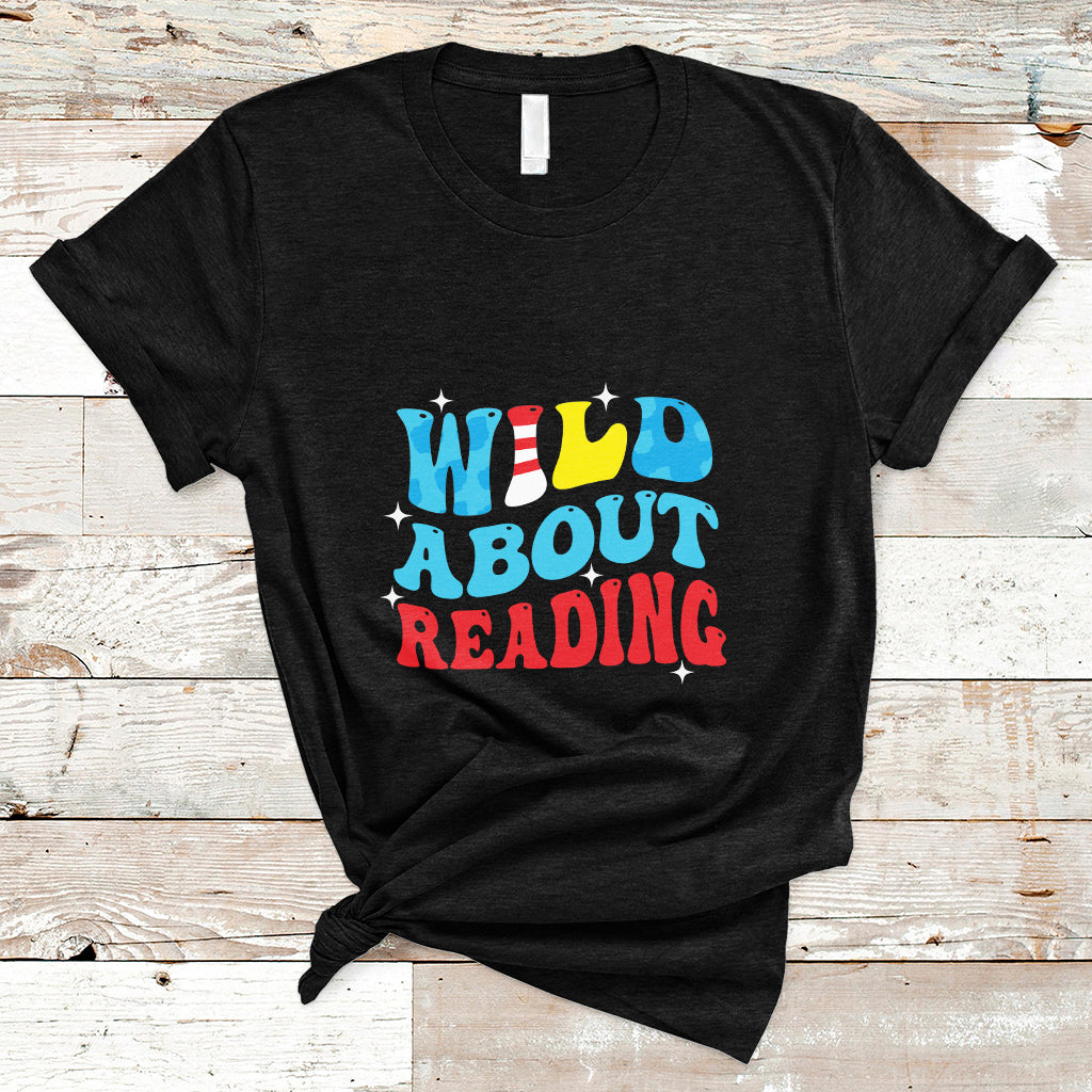 Wild About Reading Teacher Of Little Things Red White Stripe Reading T Shirt - Wonder Print Shop