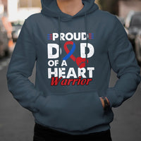 Dad Of A Heart Warrior CHD Congenital Heart Defect Awareness Hoodie - Wonder Print Shop