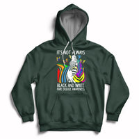It's Not Always Black And White Rare Disease Awareness Rainbow Zebra Kids Hoodie - Wonder Print Shop