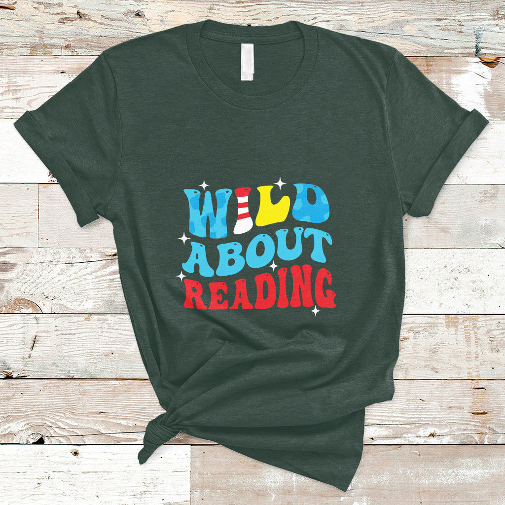 Wild About Reading Teacher Of Little Things Red White Stripe Reading T Shirt - Wonder Print Shop