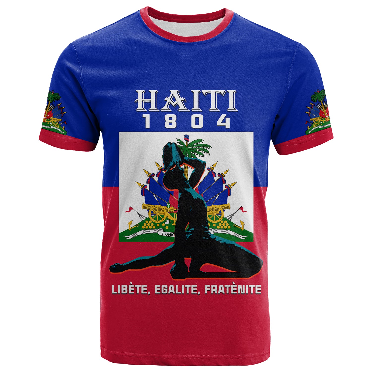 Custom Haiti T Shirt Negre Marron With Haitian Flag LT14