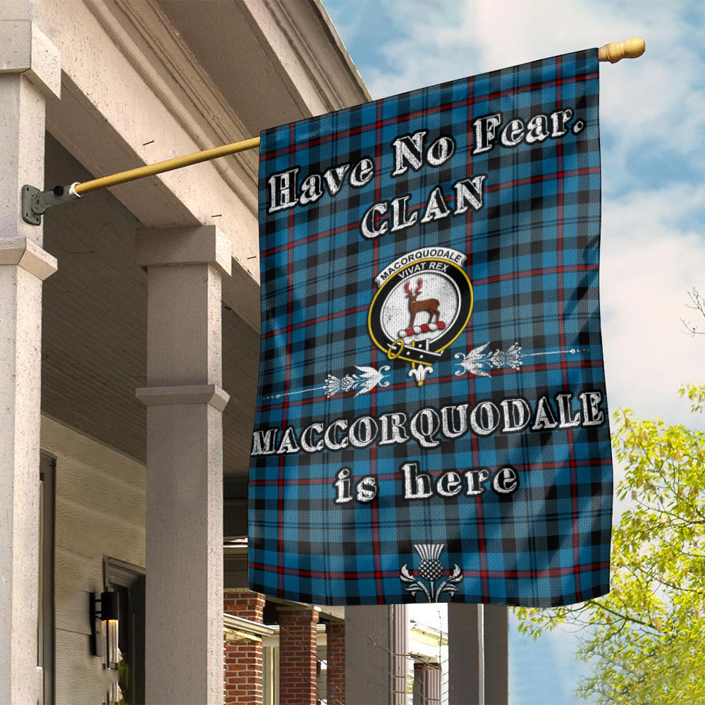 MacCorquodale Clan Tartan Flag, Family Crest Have No Fear Tartan Garden Flag TS23