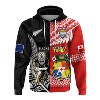 Custom Mate Maa Tonga And All Black Rugby Hoodie Polynesian Mix NZ Maori Fern - Wonder Print Shop