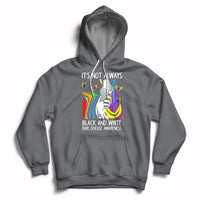 It's Not Always Black And White Rare Disease Awareness Rainbow Zebra Kids Hoodie - Wonder Print Shop