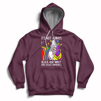 It's Not Always Black And White Rare Disease Awareness Rainbow Zebra Kids Hoodie - Wonder Print Shop