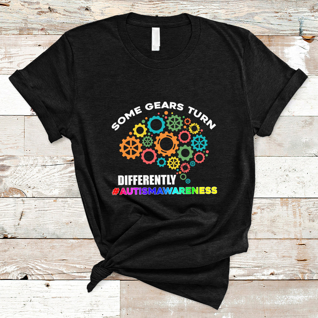 Some Gears Turn Differently Autism Awareness Acceptance T Shirt - Wonder Print Shop