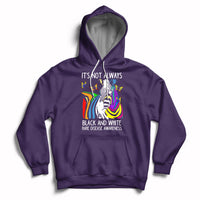 It's Not Always Black And White Rare Disease Awareness Rainbow Zebra Kids Hoodie - Wonder Print Shop