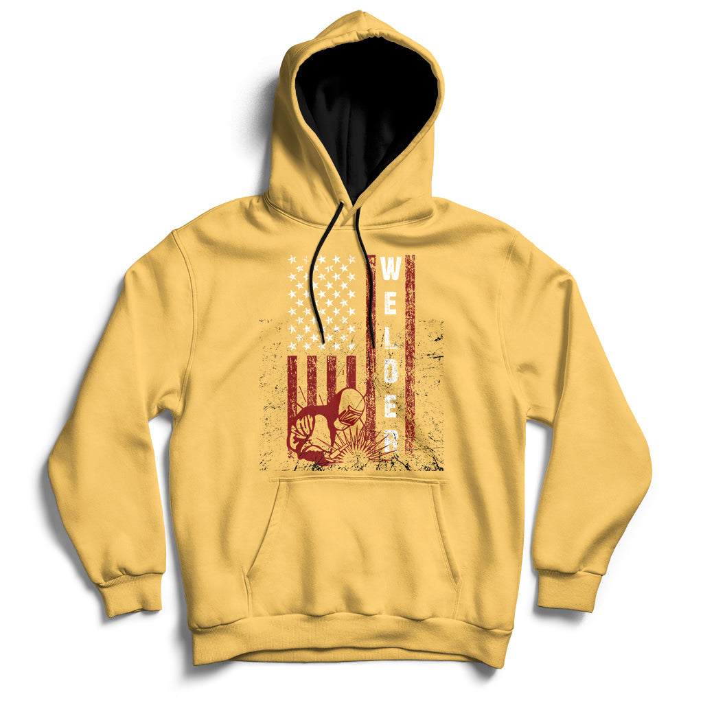 Welder Vintage Usa American Flag Patriotic Welding Hoodie - Wonder Print Shop