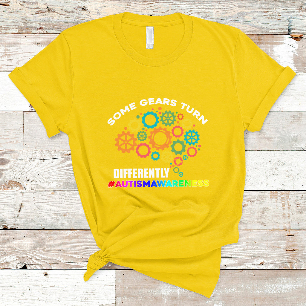 Some Gears Turn Differently Autism Awareness Acceptance T Shirt - Wonder Print Shop