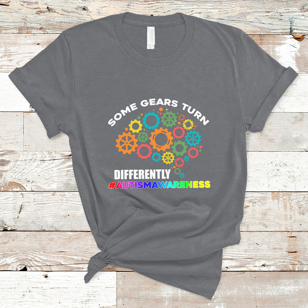 Some Gears Turn Differently Autism Awareness Acceptance T Shirt - Wonder Print Shop