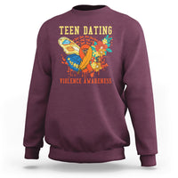 Spread Teen Dating Violence Awareness Orange Butterfly Sweatshirt - Wonder Print Shop