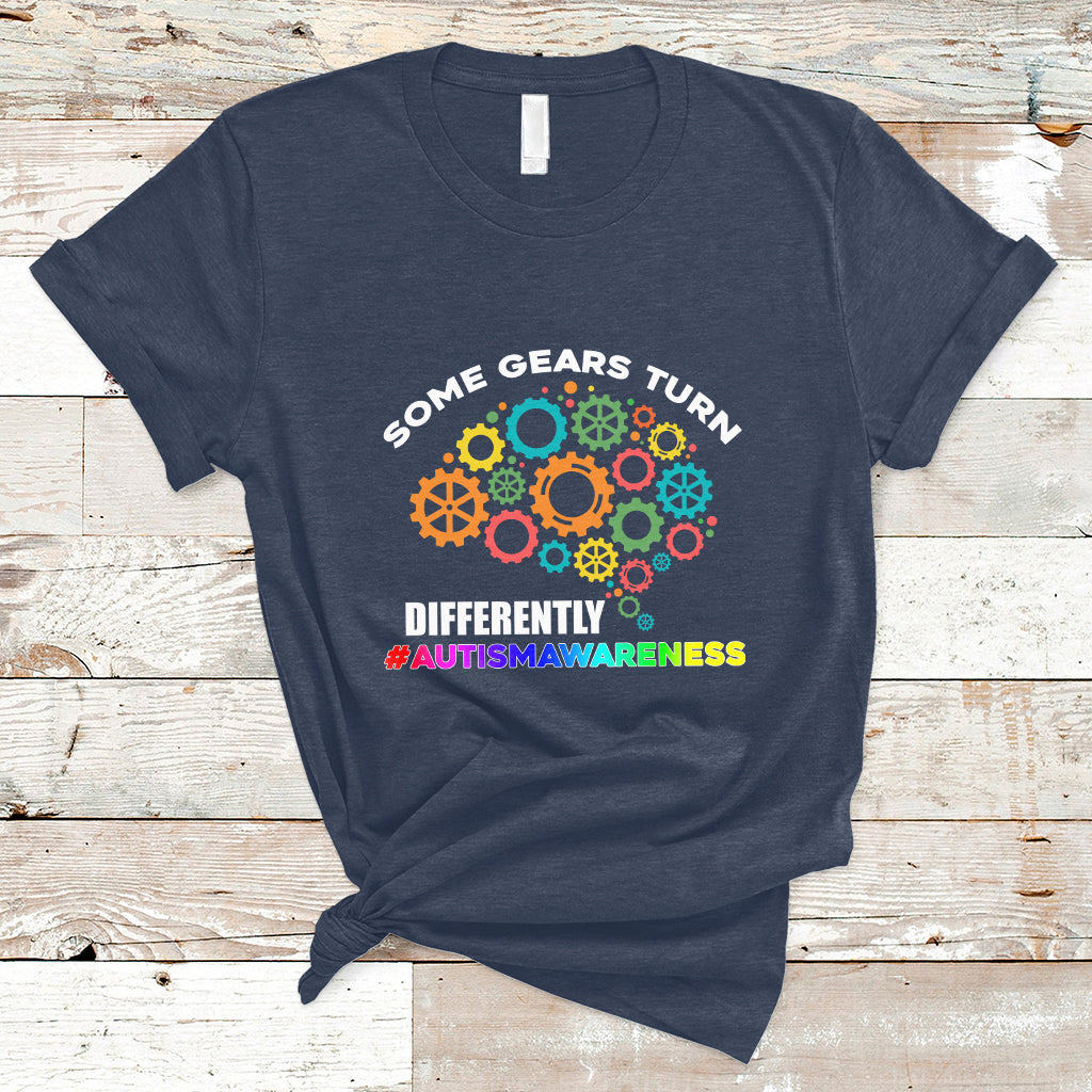 Some Gears Turn Differently Autism Awareness Acceptance T Shirt - Wonder Print Shop