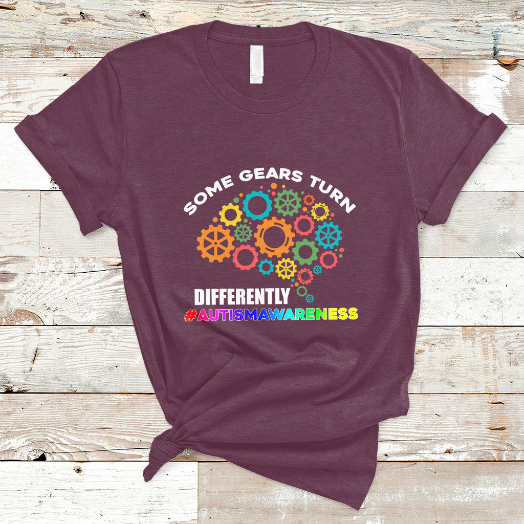 Some Gears Turn Differently Autism Awareness Acceptance T Shirt - Wonder Print Shop
