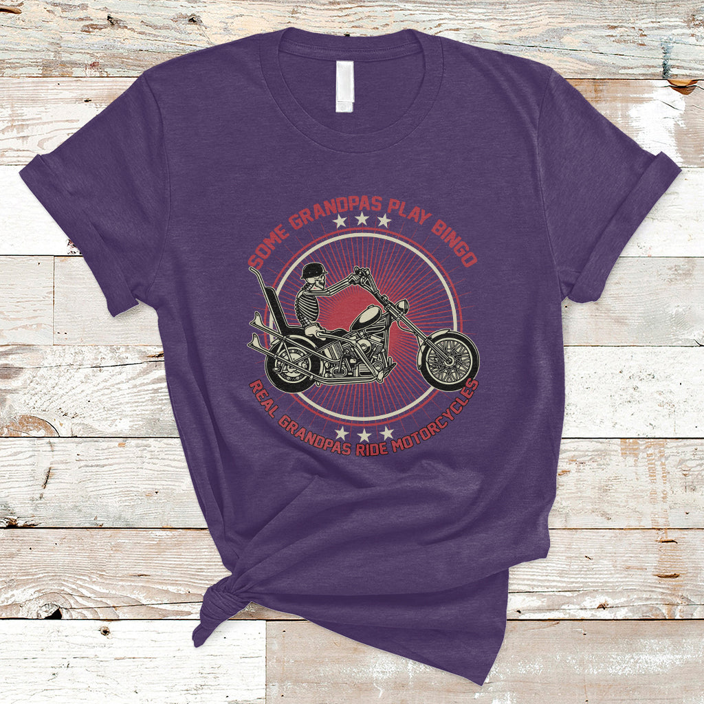 Some Grandpas Play Bingo Real Grandpas Ride Motorcycles Grumpy Old Man Biker T-Shirt - Wonder Print Shop