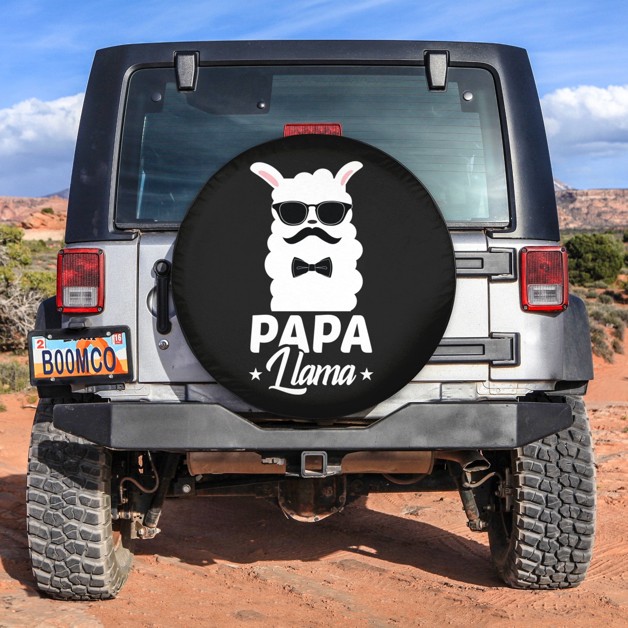 Father's Day Tire Covers - Papa Llama Spare Tire Cover NO.120 LT8 - Wonder Print Shop