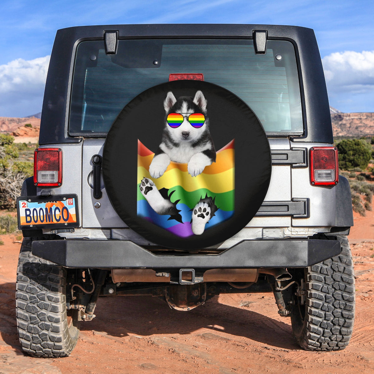 LGBT Tire Covers - Husky In Pocket LGBT Pride Spare Tire Cover NO.59 LT8 - Wonder Print Shop