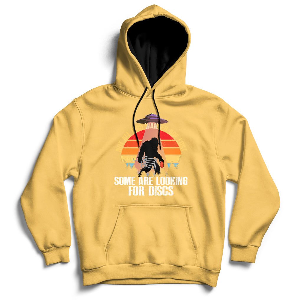 Not All Who Wander Are Lost Disc Golf UFO Bigfoot Hoodie - Wonder Print Shop
