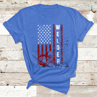 Welder Vintage Usa American Flag Patriotic Welding T Shirt - Wonder Print Shop