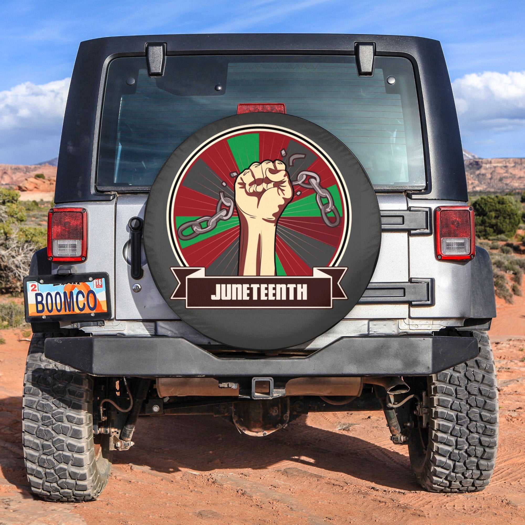 African Tire Covers - Juneteenth Spare Tire Cover Breaking Chain Vibes NO.127 LT8 - Wonder Print Shop