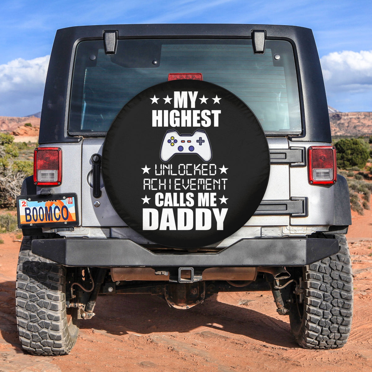 Father's Day Tire Covers - My Highest Unlocked Achievement Calls Me Daddy Spare Tire Cover NO.127 LT8 - Wonder Print Shop