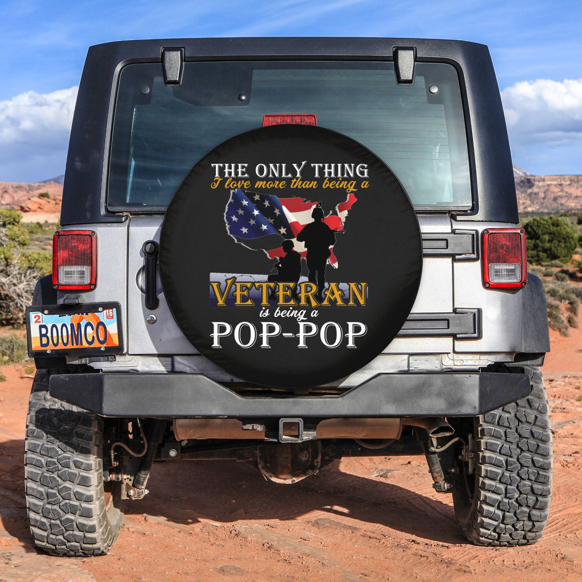Father's Day Tire Covers - The Only Thing I Love More Than Being A Veteran Is Being A Pop-Pop Spare Tire Cover American Map Style NO.128 LT8 - Wonder Print Shop