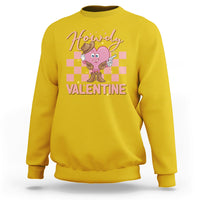 Howdy Valentine Funny Valentine's Day Cowboy Heart Groovy Sweatshirt - Wonder Print Shop