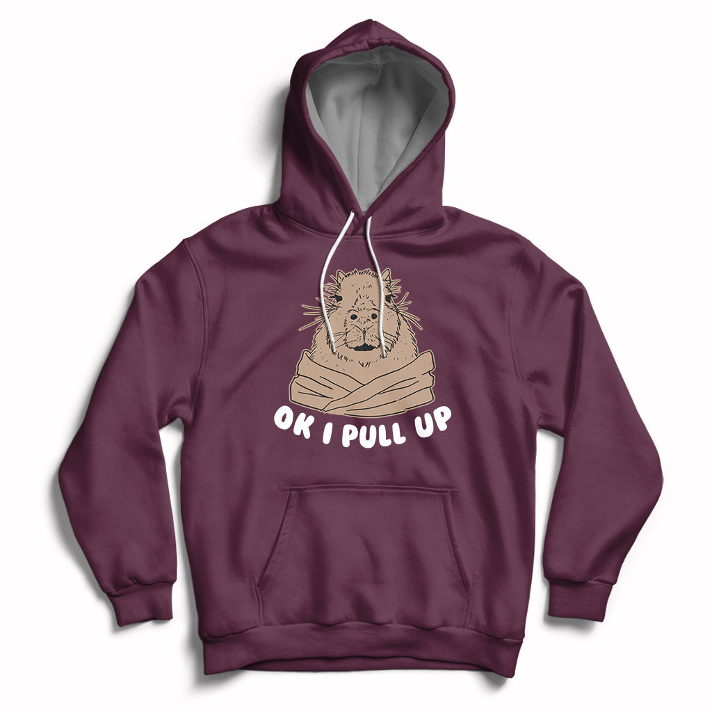 Vintage Funny Ok I Pull Up Meme Capybara Meme Hoodie - Wonder Print Shop