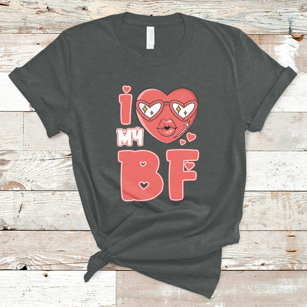 I Love My GF Red Heart Happy Valentine's Day Wife Girlfriend T-Shirt - Wonder Print Shop