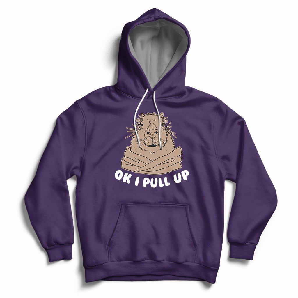 Vintage Funny Ok I Pull Up Meme Capybara Meme Hoodie - Wonder Print Shop
