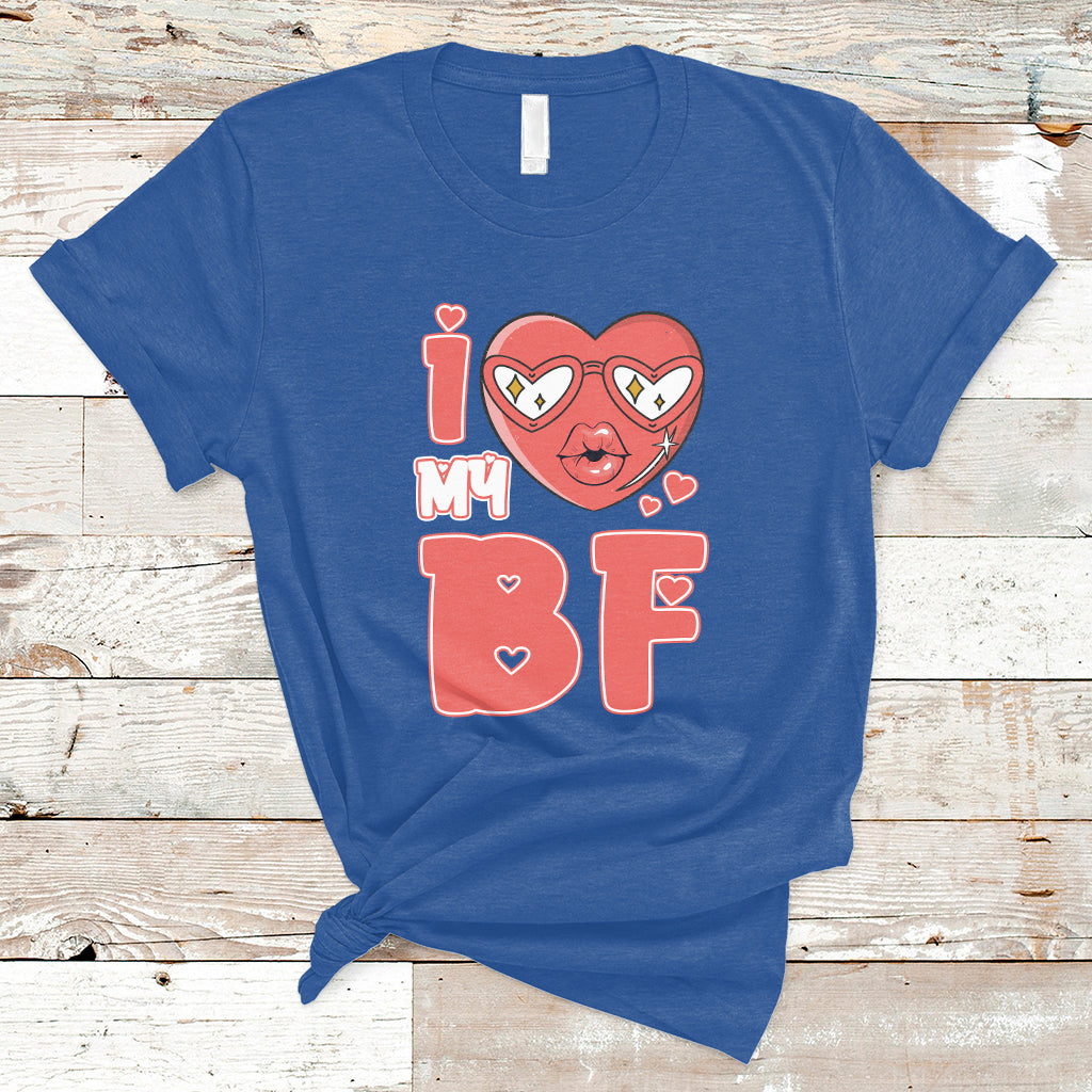 I Love My GF Red Heart Happy Valentine's Day Wife Girlfriend T-Shirt - Wonder Print Shop