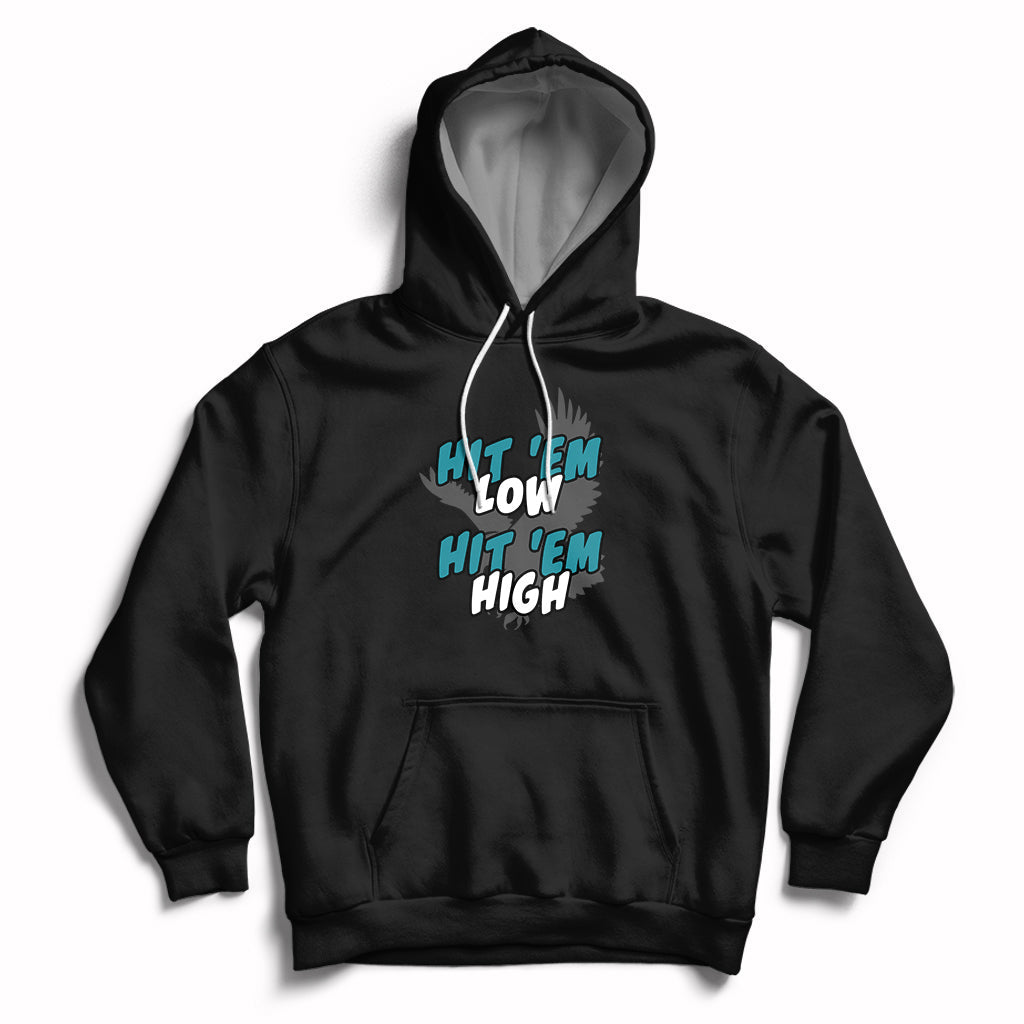 Hit Em Low Hit Em High Groovy Hoodie - Wonder Print Shop