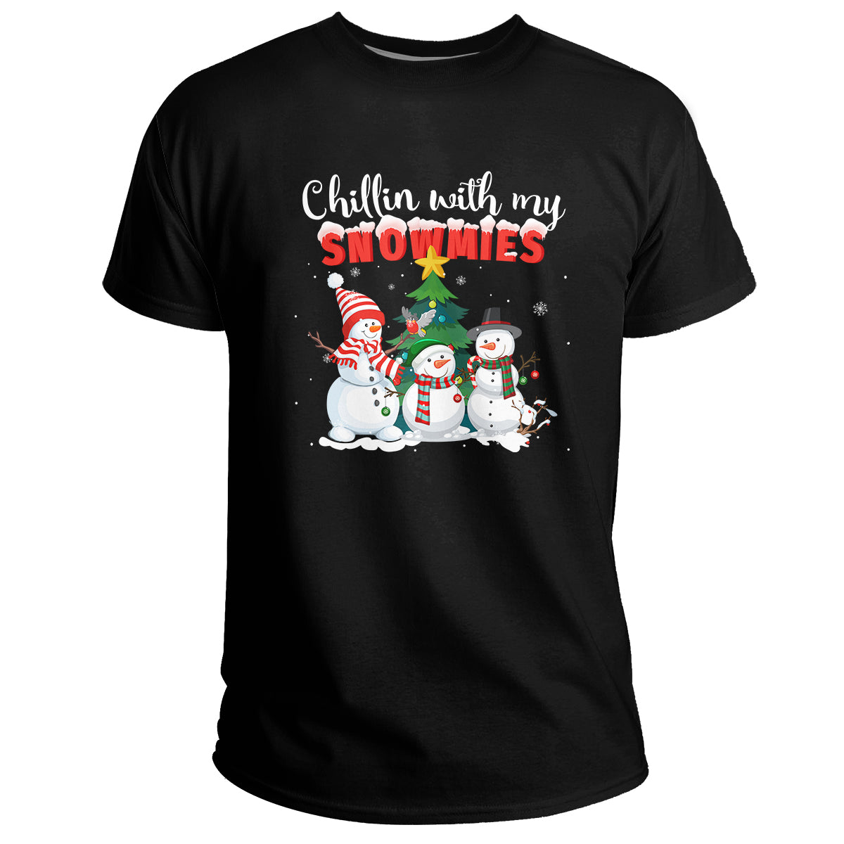 Chillin With My Snowmies Cute Snowman Christmas, Snowmies Christmas Holiday T Shirt - Wonder Print Shop