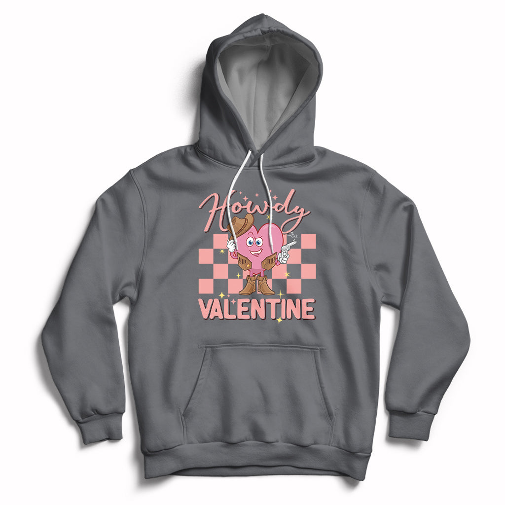 Howdy Valentine Funny Valentine's Day Cowboy Heart Groovy Hoodie - Wonder Print Shop