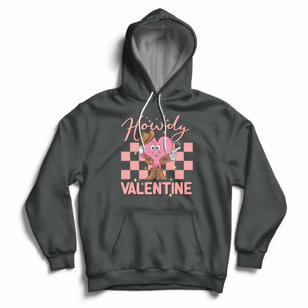 Howdy Valentine Funny Valentine's Day Cowboy Heart Groovy Hoodie - Wonder Print Shop