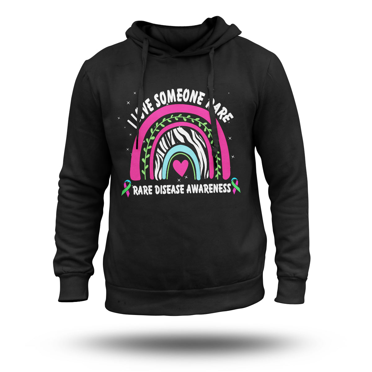 I Love Someone Rare Disease Awareness Zebra Ribbon, Awareness Hoodie - Wonder Print Shop