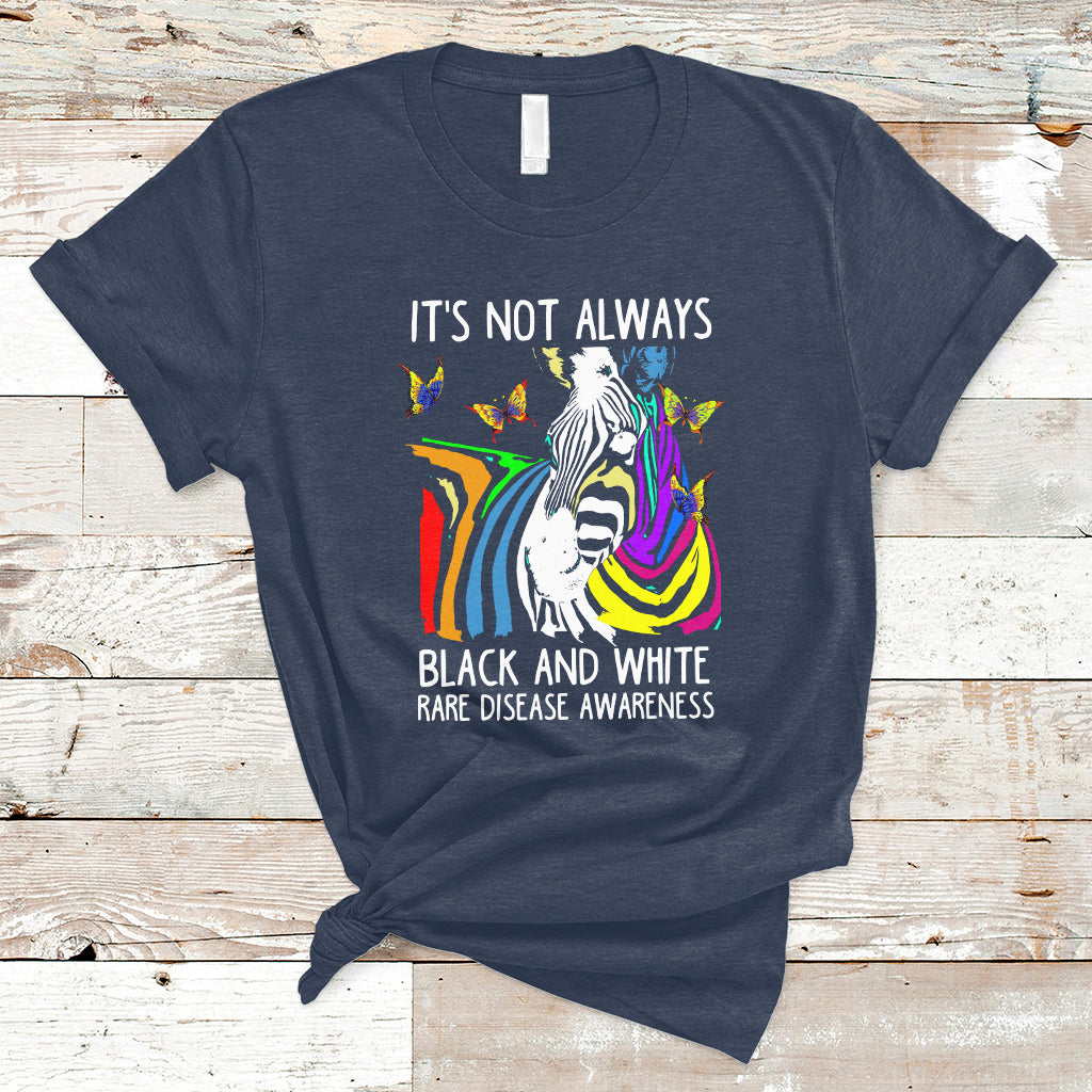 It's Not Always Black And White Rare Disease Awareness Rainbow Zebra Kids T Shirt - Wonder Print Shop
