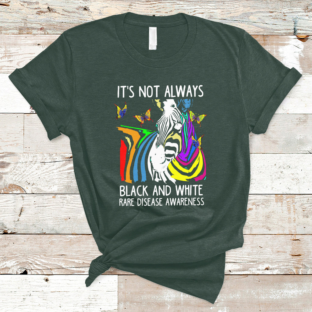 It's Not Always Black And White Rare Disease Awareness Rainbow Zebra Kids T Shirt - Wonder Print Shop
