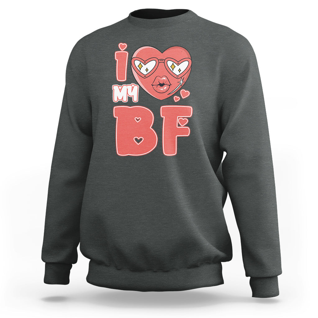 I Love My GF Red Heart Happy Valentine's Day Wife Girlfriend Sweatshirt - Wonder Print Shop