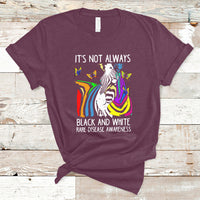It's Not Always Black And White Rare Disease Awareness Rainbow Zebra Kids T Shirt - Wonder Print Shop