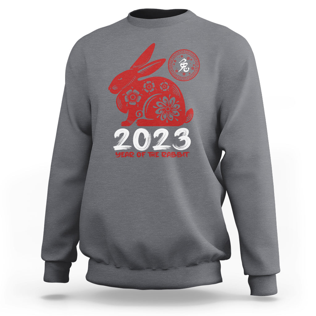Year Of The Rabbit Yin Yang Happy Chinese New Year 2023 Sweatshirt - Wonder Print Shop