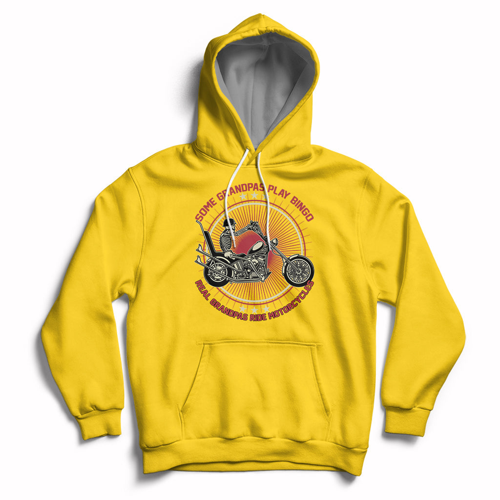 Some Grandpas Play Bingo Real Grandpas Ride Motorcycles Grumpy Old Man Biker Hoodie - Wonder Print Shop