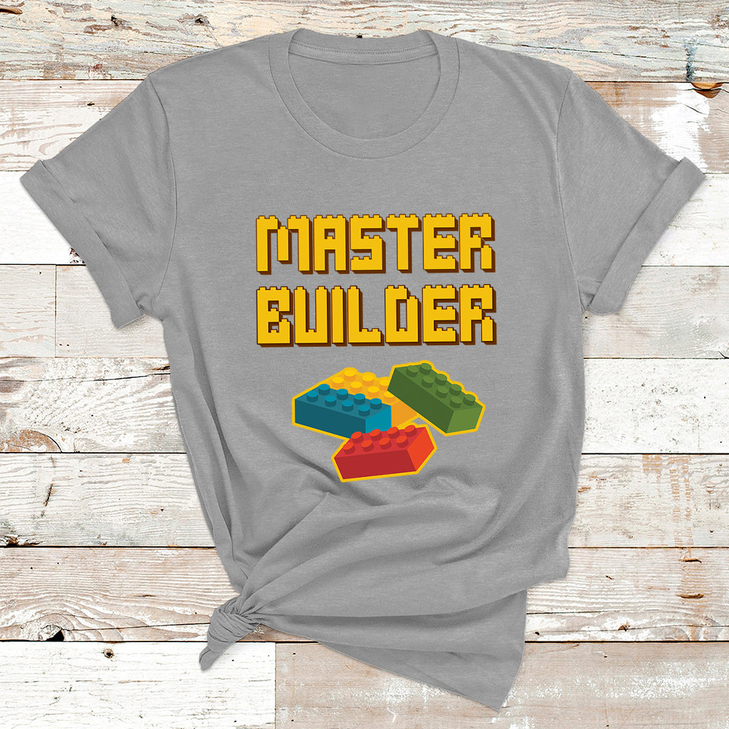 Building Blocks Bricks Master Builder Engineer Construction T Shirt - Wonder Print Shop