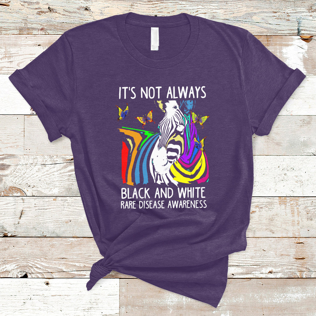 It's Not Always Black And White Rare Disease Awareness Rainbow Zebra Kids T Shirt - Wonder Print Shop